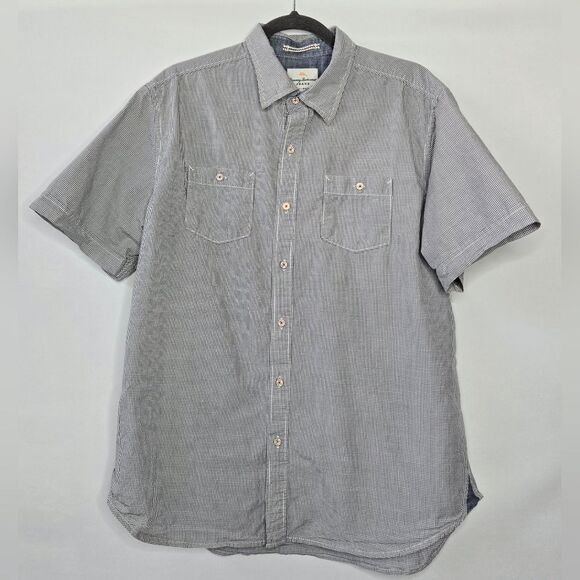 Men's Tommy Bahama Short-Sleeve Shirt - Gray & White Check - Size Large - Picture 1 of 6